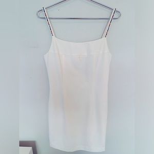 Staud women’s jeweled strapped darted back zipped sheath mini dress size 6